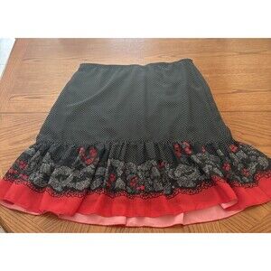 Women’s Flared Skirt Black , White And Red Size Large